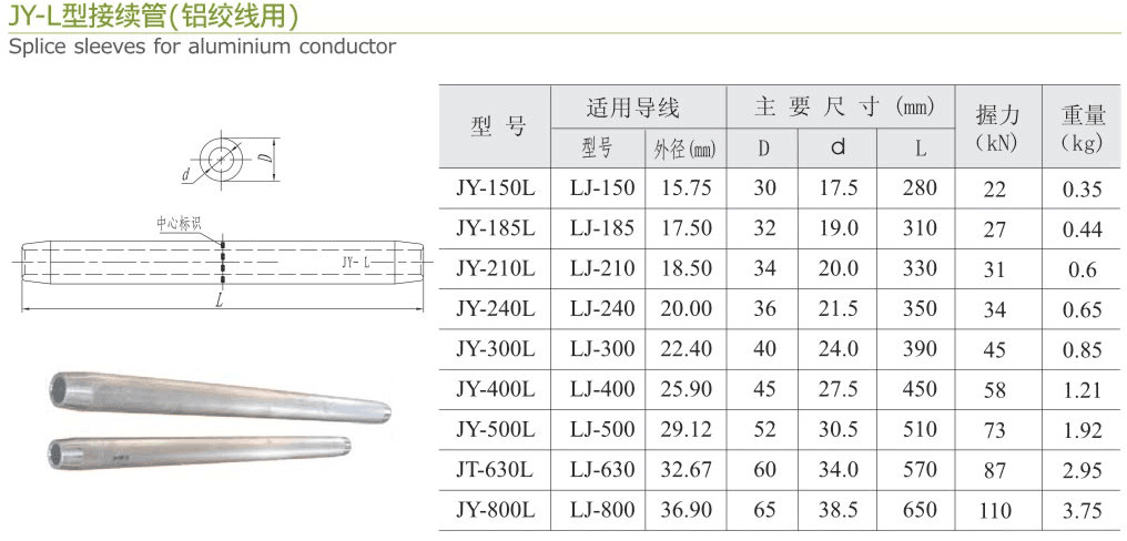 JY-L型接续管（铝绞线用）
