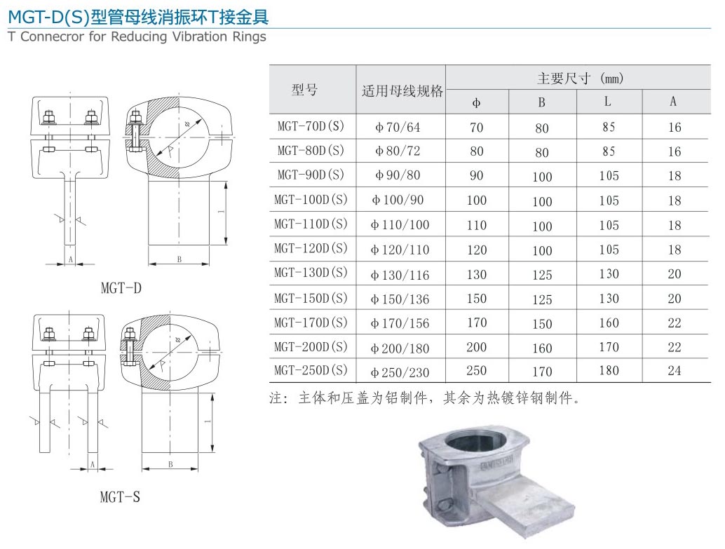 MGT-D(S)型管母线消振环T接金具