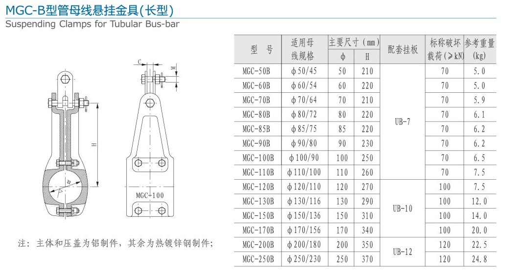 MGC-B型管母线悬挂金具（长型）