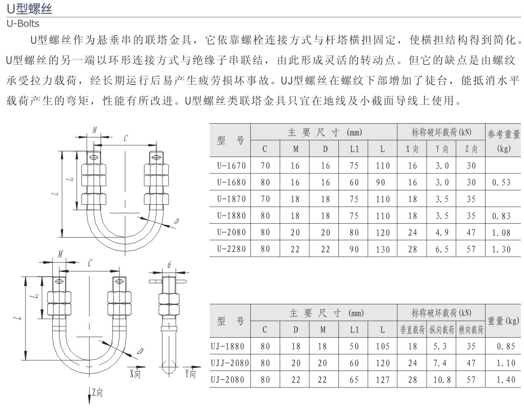 U型螺丝