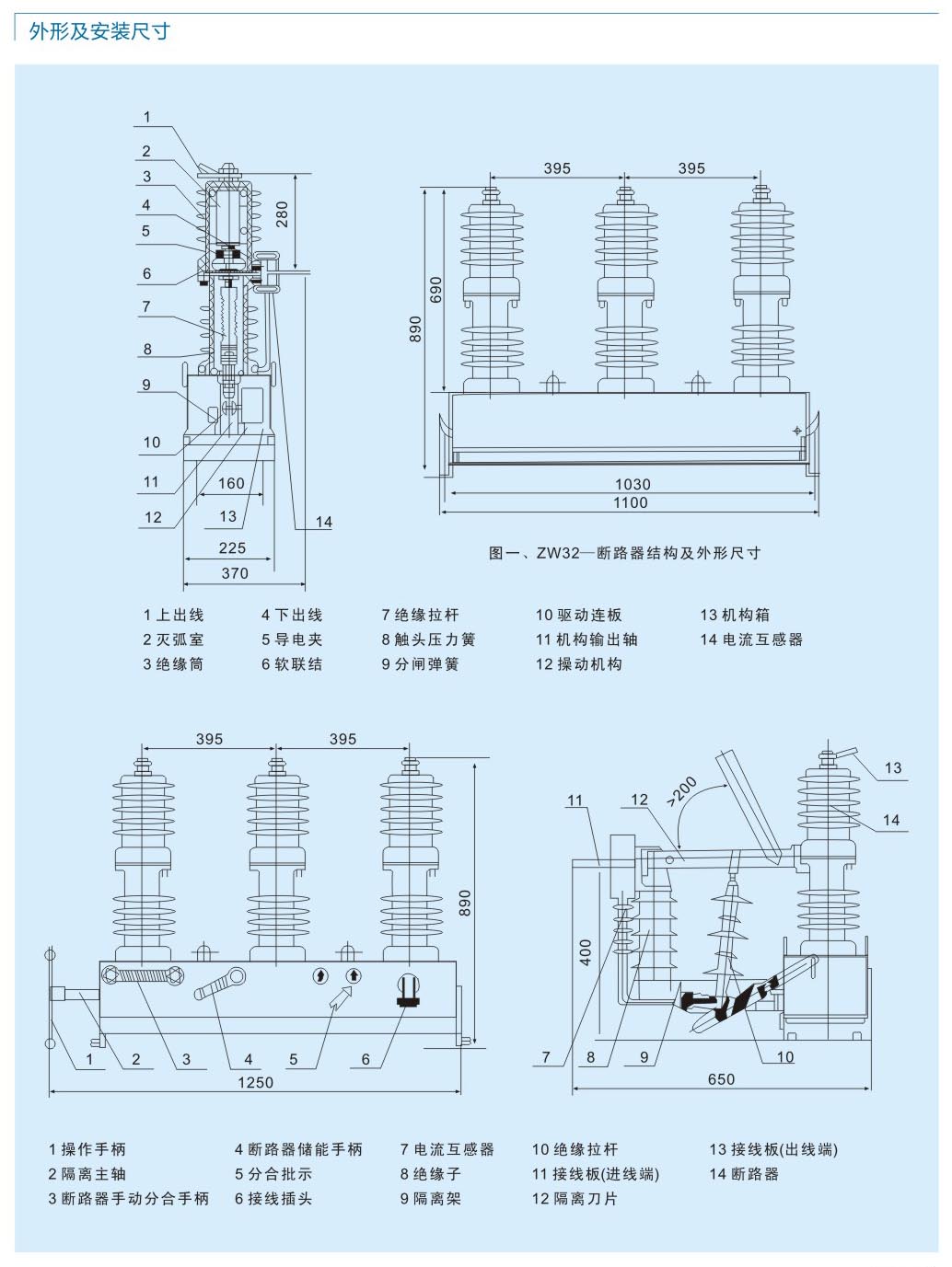 ZW32-24户外高压真空断路器