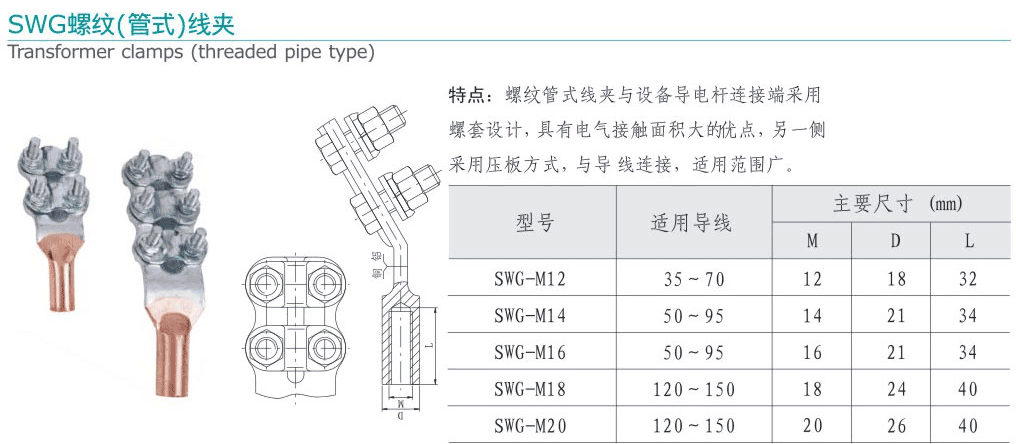 SWG螺纹（管式）线夹